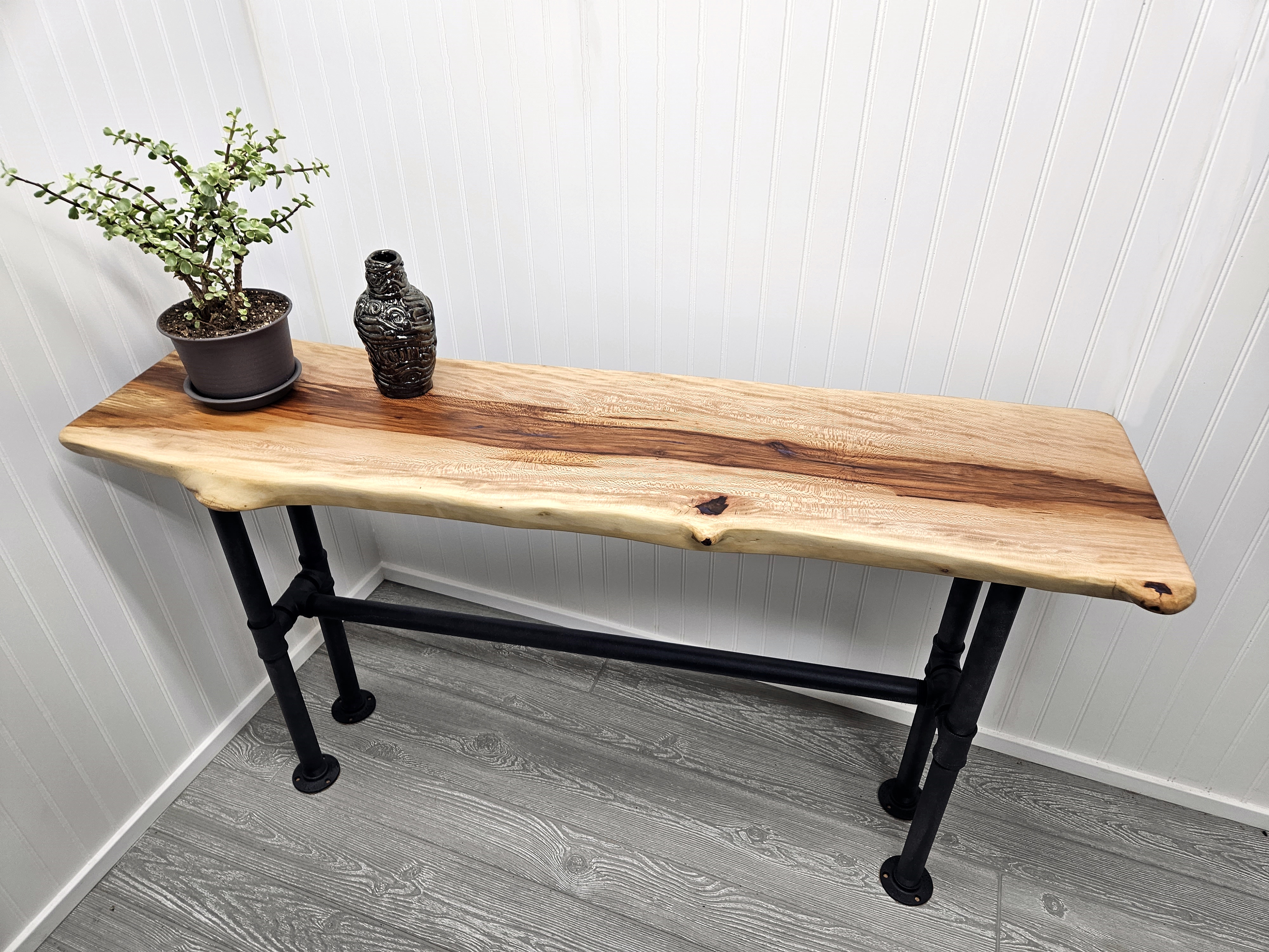 Live Edge Sycamore Console Entry Table